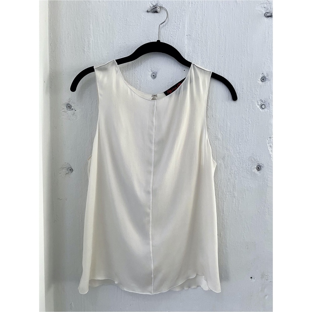 Alice & Olivia Draped Back Ivory Silk Shell Blouse